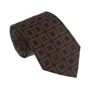 Roberto Cavalli ESZ033 03503 Brown Geometric Square Tie